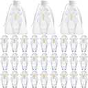 Chuangdi 30 Set Holy Catholic Water Bottles Bulk 50ml Christian Water Container Empty Glass Bottle with Cross Lapel Pin Organza Bag Ribbon Bow for Holy Communion Church Baptism Party Favor (Cute)
