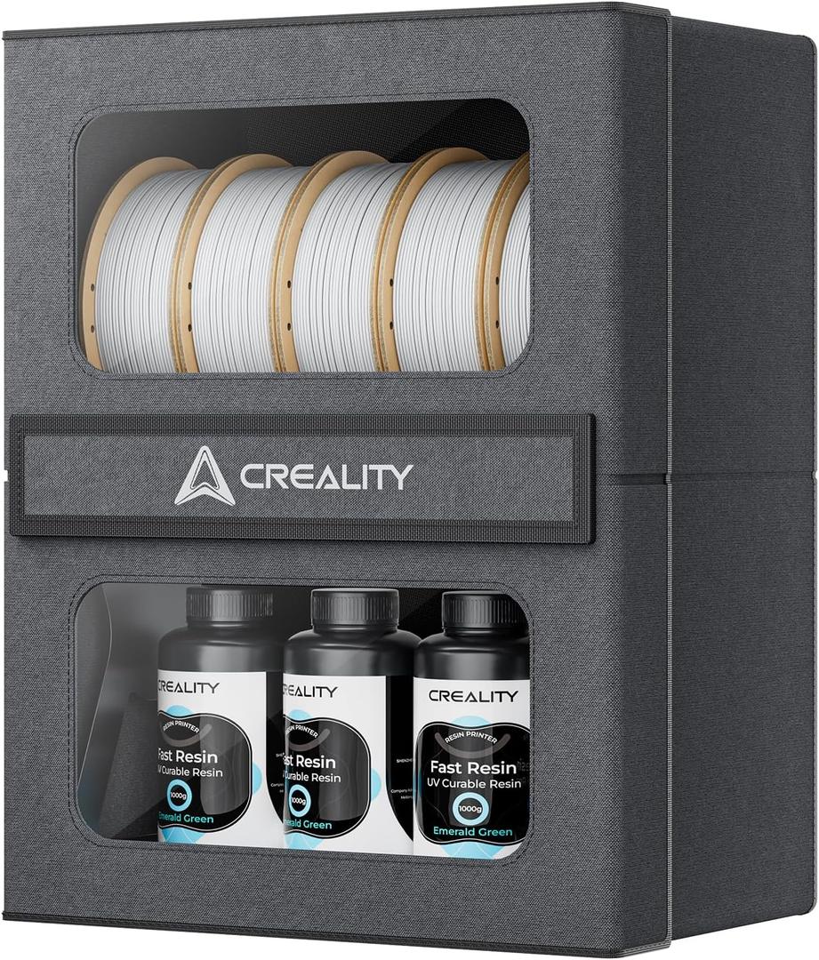 Creality Filament Storage Box 10KG, 3D Filament Dryer with Magnetic Closure, Moisture-Proof & Damp-Proof, Large Capacity Rack & Resin Sealed Dust Cover, Easy Access