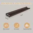 Picture Ledge Shelf with Lip, Brown Floating Shelves for Wall Set of 2, 24 inch Wall Floating Shelves for Bedroom Living Room Bathroom Kitchen