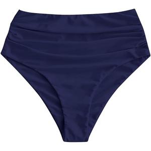 ZAFUL Women High Waisted Bikini Bottoms Ruched Swimsuit Bottom Tummy Control Bathing Suit Bottoms (Medium)