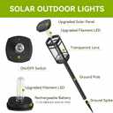 EXCMARK 12 Pack Solar Lights Outdoor Waterproof for Garden Pathway Walkway Driveway Yard Lawn Decorative Landscape Lighting. (Warm White Light, 12)