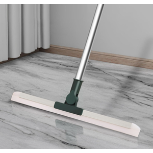 Generic Multifunction Floor Broom,Household Silicone Wiper Floor Squeegee Perfect for Kitchen Shower Tile Pet Hair,Long Handle Anti-Static Household (M), Medium, Green, 42cm
