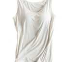 Womens Modal Built-in Bra Padded Camisole Yoga Tanks Tops (0-2, Tk-white)