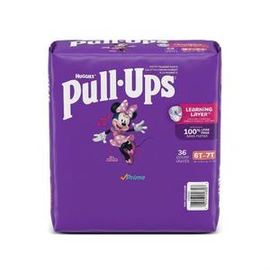 Pull-Ups Girls' Potty Training Pants, Size 6T-7T Training Underwear (55-75 lbs), 36ct 2 pack