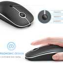 VssoPlor Type C Wireless Mouse, USB C MacBook Wireless Mouse Dual Mode Cordless Mice with USB and Type C Receiver Compatible with PC, Laptop, MacBook and All Type C Devices-Black and Silver