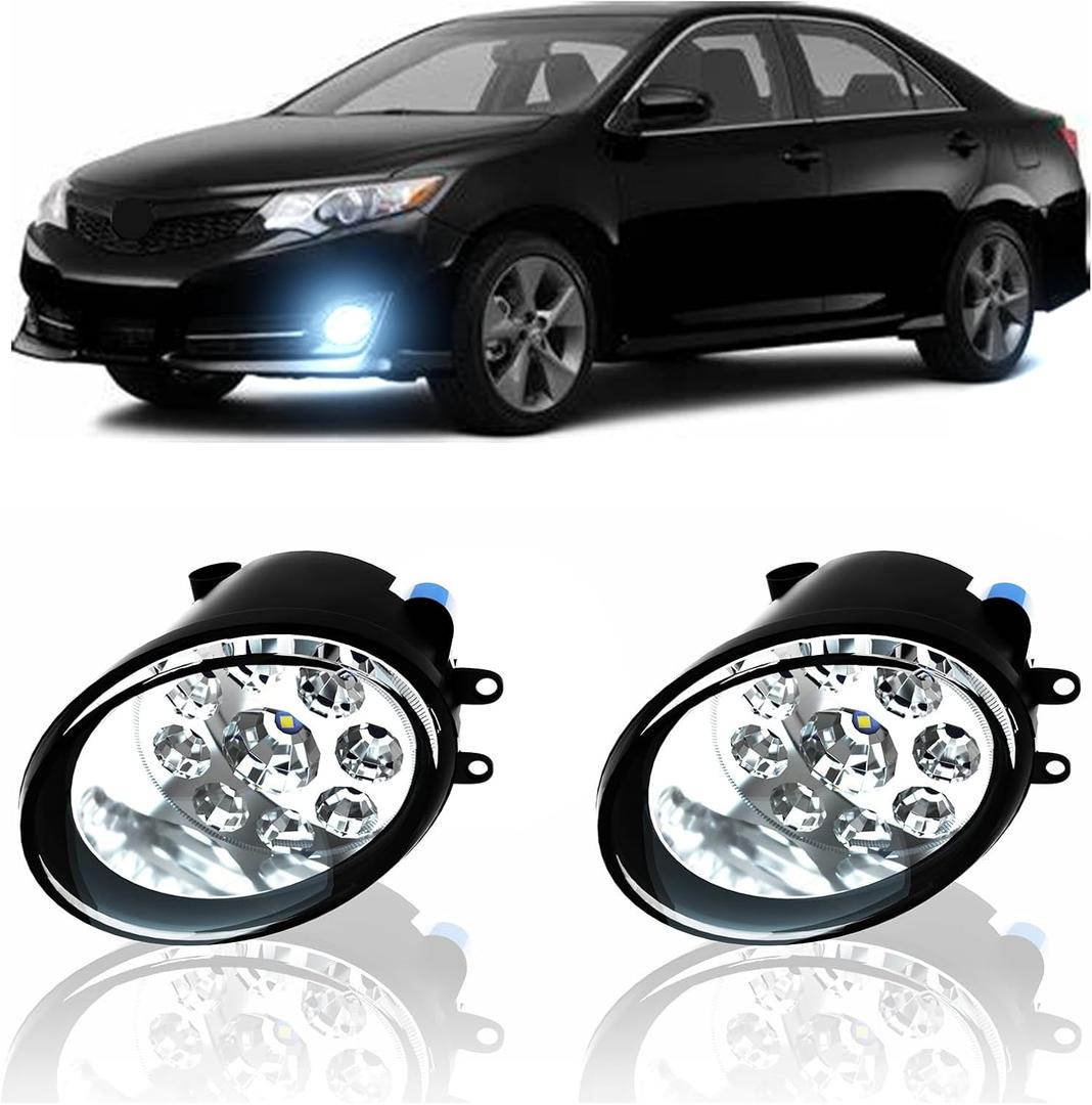 LED Fog Light For Toyota Camry SE 2012 2013 2014 Front Bumper Lamps Left Right Fog Light Assemblies,6000k White, Pack of 2