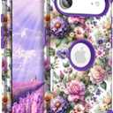Hocase Heavy Duty Case for iPhone Air 6.5"", Purple Pink Flowers