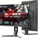 SANSUI 27 inch WQHD 180Hz Gaming Monitor 1440P-AMD FreeSync 1ms DCI-P3 93% Fast IPS Computer Monitor,Height Adjustable Vertical/Horizontal Rotating, 2DisplayPort/HDMI HDRLow Motion Blur Speakers (27 inch 180Hz/WQHD/Speakers)