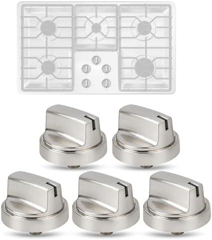 4Pcs Upgraded WB03X29300 Gas Stove Knobs for GE Range Surface Burner Knob, Gas Range Knobs Replacements for JGP3030SL1SS JGP3030SL2SS Cooktop Knob Replace for GE Part Number AP6301265 4585904