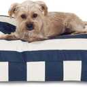 Majestic Pet Rectangle Small Dog Bed Washable Non Slip Comfy Pet Bed Dog Crate Bed with Removable Washable Cover Dog Kennel Bed for Sleeping - Dog Bed Small Breed 27x20x4 Inch Navy Blue