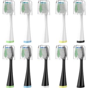 Replacement Brush Heads for AquaSonic Duo Series & Home Dental Center Sonic Electric Toothbrush,Travel Covers, Black and White