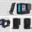 FitStill Silicone Sleeve Protective Case for Go Pro Hero 12/Hero 11/Hero 10 /Hero 9 Black, Battery Side Cover & Lens Caps & Screen Protectors & Lanyard for Hero12/11/10/9 Accessories Kit