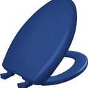 Bemis 7B1200SLOWT 364 Toilet Seat will Slow Close, Never Loosen and Easily Remove, Elongated, Plastic, Colonial Blue