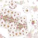 3 x 50pcs Fairy Napkins, 3-Ply Disposable Dinner Napkins Paper Party Scalloped Wonderland Forest Garden Disposable Paper Napkins for Fairy Birthday Party Baby Shower Decorations (6.5in)