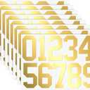 TaoBary 8 Sheets Mailbox Numbers Stickers Waterproof Vinyl Number Stickers Self Adhesive 0-9 Vinyl Decals for Car/Home/Residence(6 Inch,Gold)