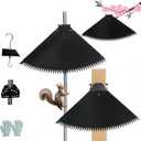 Metal Squirrel Baffle for Bird Feeder Pole, Adjustable Opening Size for 0.4-4.2'' Poles Or Woodpoles, Waterproof, Rust-Proof, Strong, with Hook