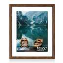 Hongkee 18x22 Frame, 18 x 22 Rustic Brown Wood Style (14x18 Mat, 1 Pack)