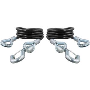 CURT 80136 43-7/8-Inch Vinyl-Coated Trailer Safety Cables, 3/8-In Snap Hooks, 3,500 lbs Break Strength, 2-Pack