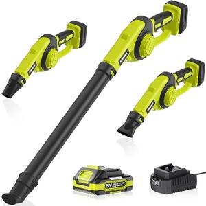 EWORK Small Leaf Blower Cordless 21V Mini Leaf Blower 130CFM/200MPH with Battery and Fast Charger, Lightweight Electric Leaf Blowers, Compact Blower for Jobsite, Patio Cleaning, Lawn Care