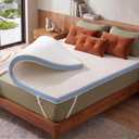 Marsail Twin XL Memory Foam Mattress Topper, 3 Inch Cooling Gel Infused with Soft Cover, CertiPUR-US® and Oeko-TEX® Certified, Sofa
