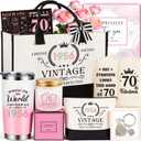 70th Birthday Gifts for Women, Vintage 1956 Happy 70th Birthday Gifts Basket for Women Unique Gift Ideas for 70 Year Old Female, Mom, Wife, Grandma, Sister, Funny Bthday Gift Turning 70 Year Old