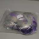 Long Curly Wavy Silver Grey to Purple Wig Side Part Natural Looking Synthetic Cosplay Wig for Women