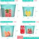 Reusable Storage Bag, 8 Pack 100% Silicone Food Storage Bags Stand Up Zip Lock Bags for Food Container, Freezer Microwave Oven Dishwasher Safe, 2 X-Large(0.8 Gallon) 2 Medium 2 Small 2 X-Small, Aqua