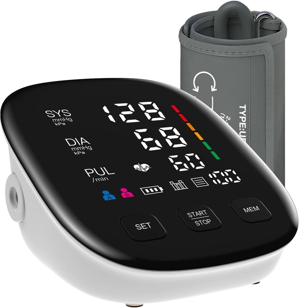 Blood Pressure Monitor, Automatic Upper Arm Blood Pressure Monitors for Home Use with Digital LED Display, Adjustable Blood Pressure Cuff 9-17'' with 2199 Sets Memory (White)