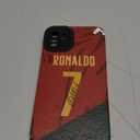 Slrioks Ronaldo Jersey Phone Case Creative Soccer Case for iPhone 11 Thin Soft Imitation Leather Shockproof