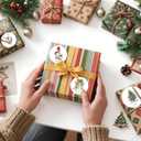 4 x Christmas Stickers for Cards Crafts Envelope Seals 2 Inch 12 Designs Round Elegant Merry Christmas Holiday Patterns Label Card Stickers for Envelopes Xmas Gifts Presents Bag Navidad (joy180)