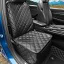 Car Seat Covers for DogsWaterproof PU Leather Car Front Seat Cover for Pets & Humans,Scratchproof Captain Seat Protector Fits Most Cars, Trucks, SUVsMinivans(Black),Standard Front Seat Cover