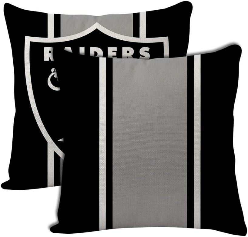 2pcs Football Style Throw Pillow Covers 18 x 18 Inch Linen Material Pillow Case Decoration for Las Vegas Home Sofa Couch