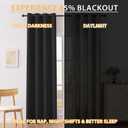 Blackout Curtains for Bedroom 96 inch Curtains,2 Panels,Black | Cutains for Bedroom,Thermal Insulated Grommet Window Drapes,Waterproof Blackout Curtains for Living Room,52 x 96 in,2 Panels
