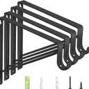 4-Pack Closet Rod Bracket, 10.8x10.8Inch Closet Shelf Brackets Heavy Duty Wall Mounted, Matte Black Steel Closet Rod Support Brackets Holder, 300 Lbs Load Capacity with Anchors Screws Black