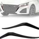 Front Grille Trim Molding Black Set Compatible with Nissan Altima 2023 2024 2025 Replace 620759HF0A 620749HF0A Front Bumper Grille Trim Driver and Passenger Side (Black)