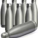 MEWAY 17oz Sport Water Bottle 8 Pack Vacuum Insulated Stainless Steel Leak-Proof Double Wall Cola Shape Water Bottle,Keep Drinks Hot & Cold (Cold Gray,8 Pack)