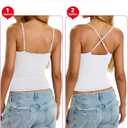 EasyGala Womens Padded Cami Tank Tops Double Lined Spaghetti Strap Built in Bra Shirts Slim Fitted Basic Summer Cloth 2026 (White, S)