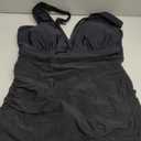 BMJL Women's Tummy Control Swimsuits Mesh Sexy One Piece Bathing Suits Slimming V Neck Swimwear (Large)