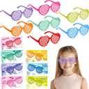 JOYIN 28 Pcs Valentines Day Heart Shaped Shutter Shade Glasses with Gift Cards, Valentine's Classroom Exchange Gifts, Party Favors for Kids, Classroom Holiday Prizes