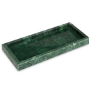 Marble Bathroom Vanity Tray, Natural Luxury Vanity Home Kitchen Bathroom Table Tray, Stone Decorative Countertop Dresser Trays for Key Coffee Perfume Jewelry Makeup (Green, 12"x 5" x1.2")