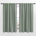 NICETOWN Insulated Room Darkening Curtain Panels - (Greyish Green Color) W52 x L54, 2 Pieces, Room Darkening Window Treatment Drape Panel