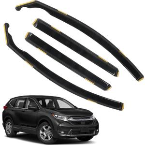 in Channel Rain Guards Fit for 2017-2022 Honda CRV (CR-V) SUV, Smoke Tinted Wind Deflectors Snow Window Visors, Easy Installation Vent Shield Shades 2018 2019 2020 2021