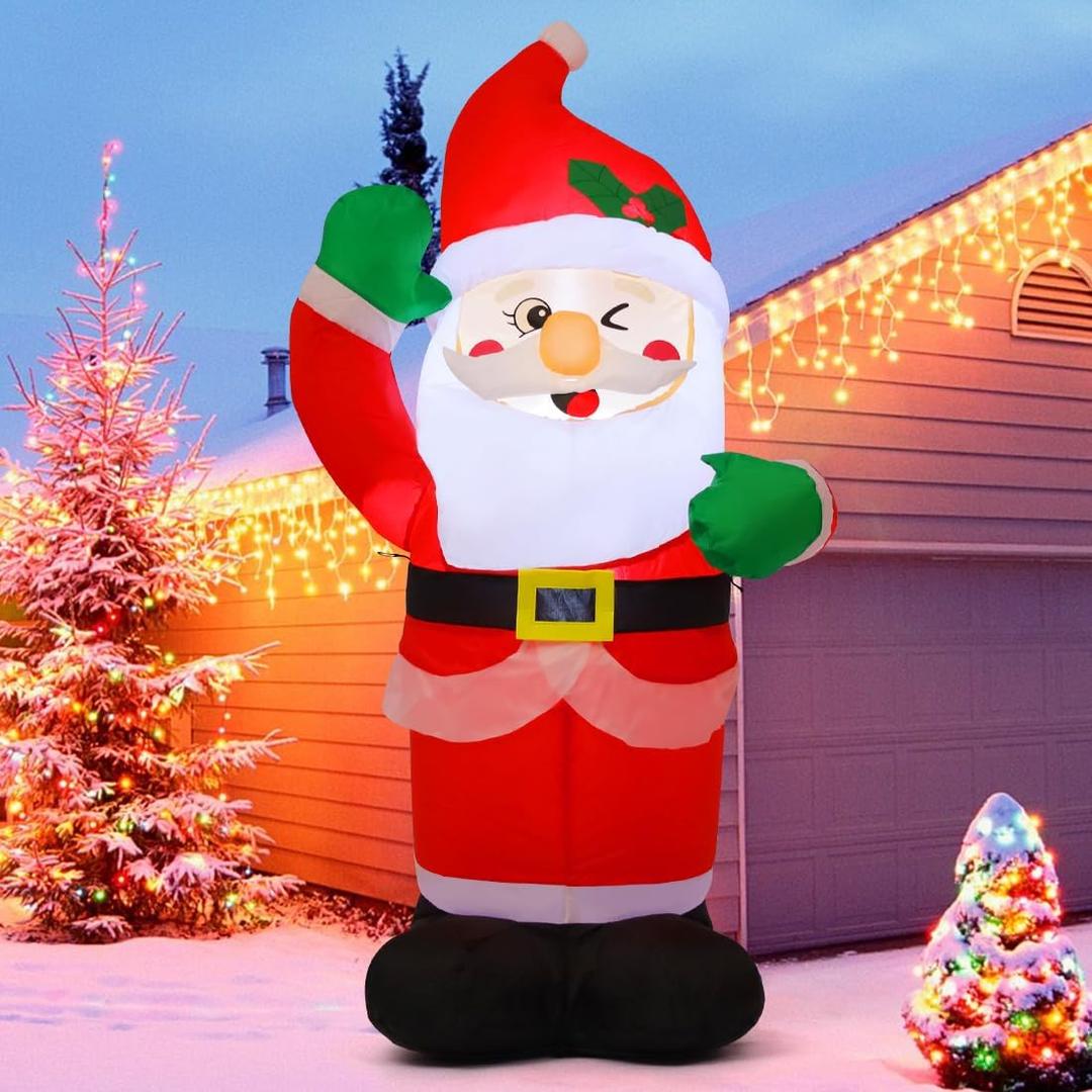 COMIN 4.2 FT Christmas Inflatables Santa Claus Outdoor Decorations Xmas Blow Up with Built-in LEDs for Indoor Yard Lawn Garden Decor