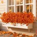 6 x SHareconn 20 Bundles Artificial Fall Flowers for Outdoors Decoration, Fake Silk Daisy Realistic Faux Plants UV Resistant for Planter Home Porch Patio Autumn Indoor Outside Decor, Sunset Red Orange