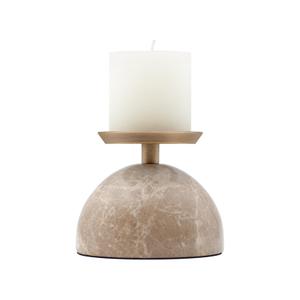 NEXOTIQUE Stone Candle Holder Decor for Pillar Candles, Modern Candle Plate Holder for Entry Way Table Home Decor, Antique Brass Finish Centerpiece Table Decorations, Perfect for Rings and Trinkets