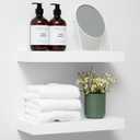 Homeforia White Floating Shelves 16 inch, High End Solid Real Wood 16inch Bathroom Floating Shelf for Wall Mounted, White Wooden 16 Floating Shelves, Heavy Duty Bracket, 16 X 6.5 X 1.75 inch, Set of 2