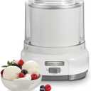 Hamilton Beach Electric Automatic Ice Cream Maker, Frozen Yogurt, Sorbet, Custard, 1.5 quart, White (68880)