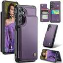 Bemal for Samsung Galaxy S25 Plus Wallet Case with Card Holder, RFID Blocking, Shockproof Leather Kickstand for Men and Women, Durable Protective Phone Cover for 6.7", Purple