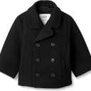 Amazon Essentials x Sofia Grainge Toddler Boys' Wool Blend Double Breasted Coat, Black, 2T