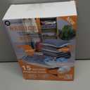 15 Pack Vacuum Storage Bags with Electric Pump (3 Jumbo, 3 Large, 3 Medium, 3 Small, 3 Roll Up), Plastic Packaging Bags,Space Saver Sealer Bag for Blankets, Comforters, Pillows, Clothes Storage